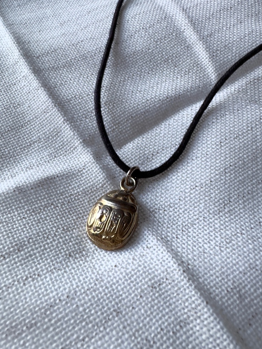 Vintage Scarab Pendant Necklace - Picture 2 of 9
